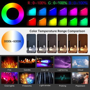 Tripé Fotografia Light Stick 20"50cm Handheld Light Wand RGB LED