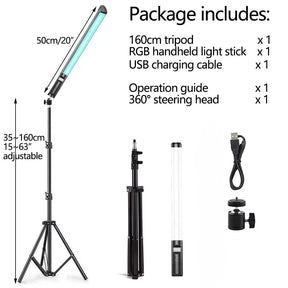 Tripé Fotografia Light Stick 20"50cm Handheld Light Wand RGB LED