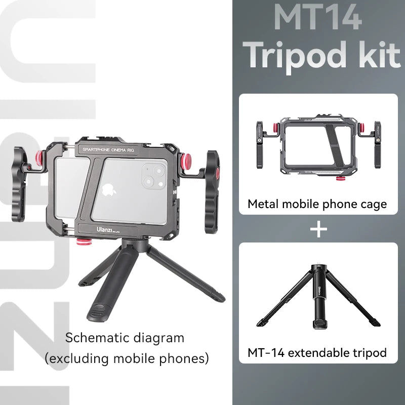 Ulanzi Lino Universal SmartPhone Cage Capa protetora com alça lateral