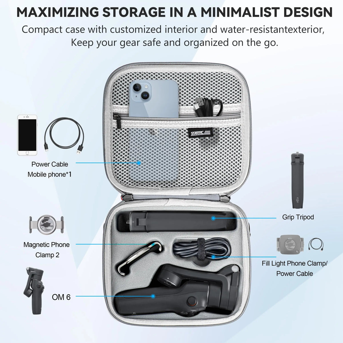 Case à prova d'água portátil, bolsa de ombro, bolsa de viagem para DJI OM Gimbal Stabilizer