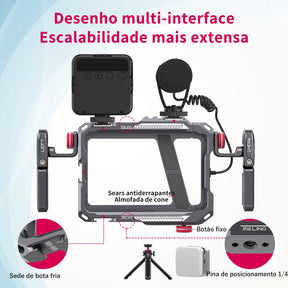 Ulanzi Lino Universal SmartPhone Cage Capa protetora com alça lateral