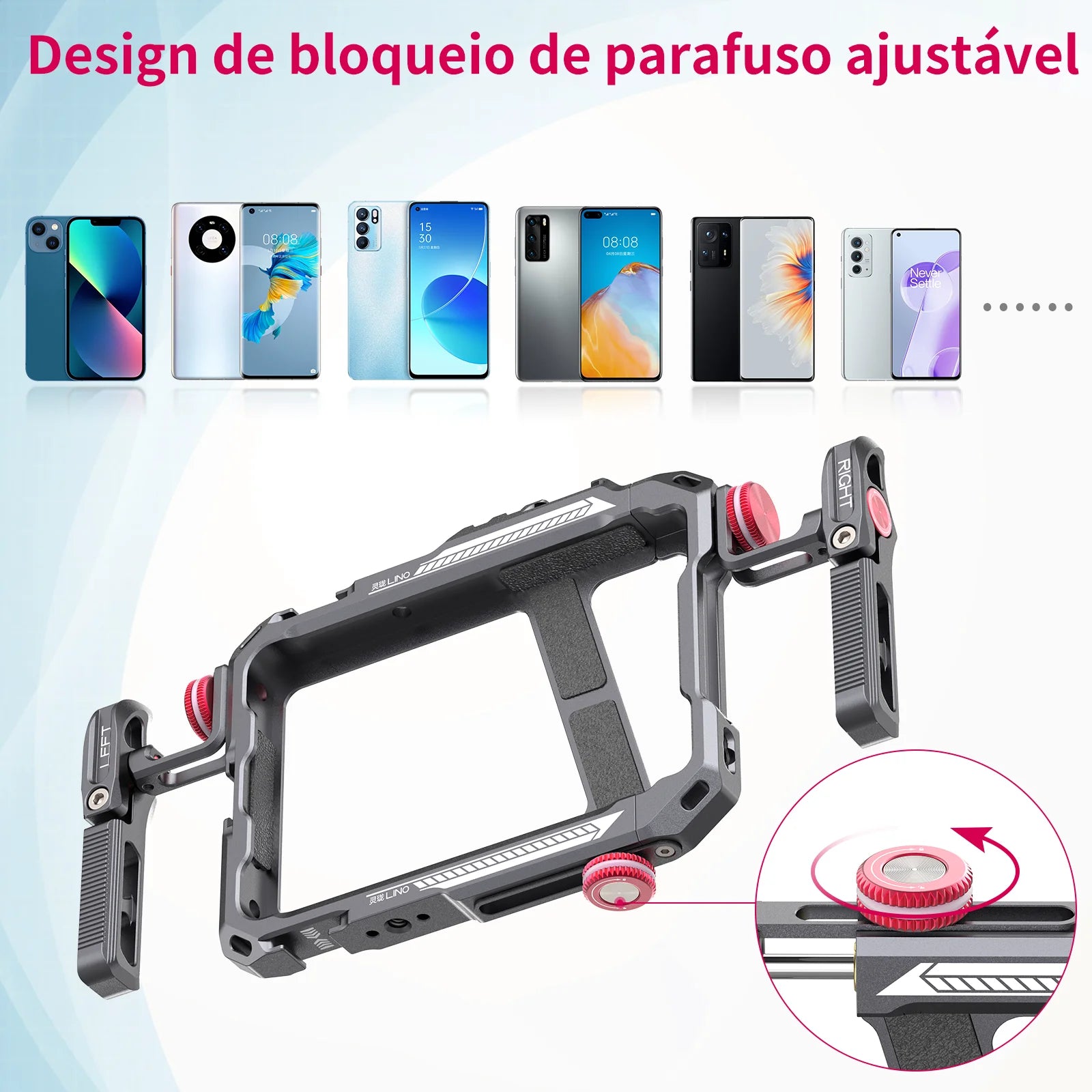 Ulanzi Lino Universal SmartPhone Cage Capa protetora com alça lateral