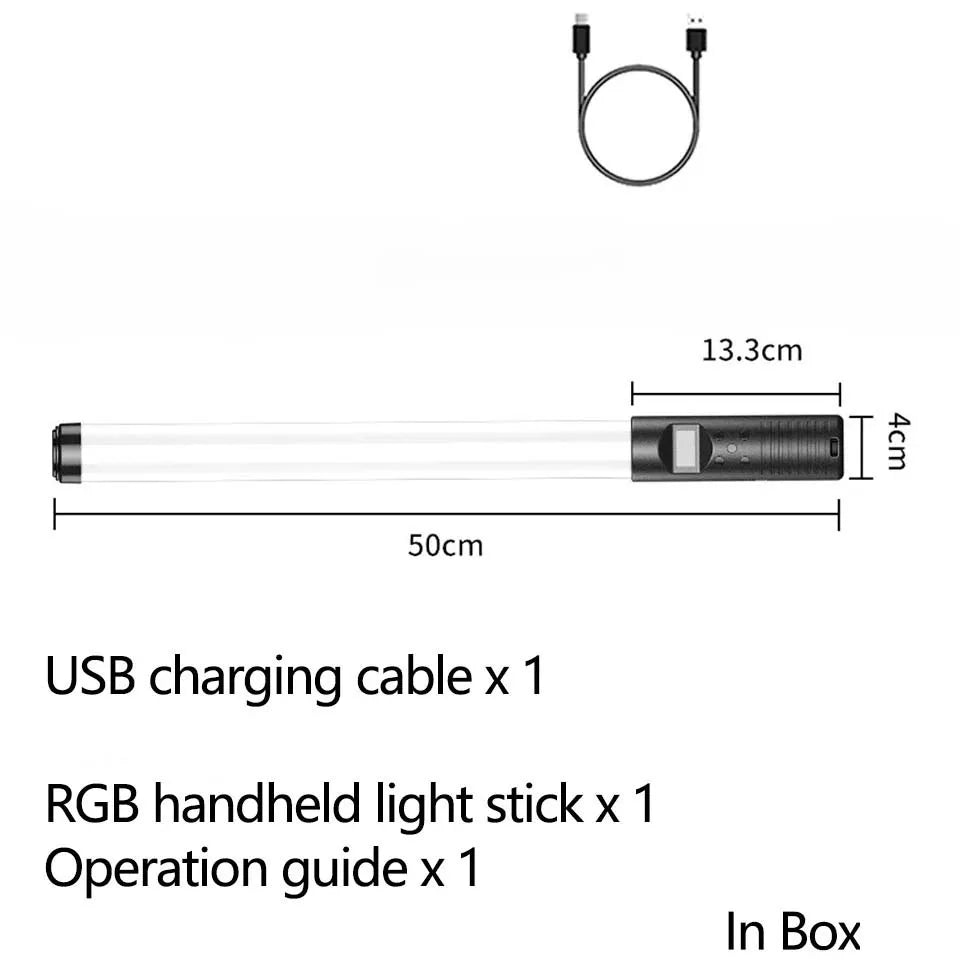 Tripé Fotografia Light Stick 20"50cm Handheld Light Wand RGB LED