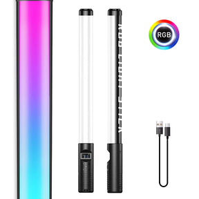 RGB Video Light Stick Lâmpada LED colorida Luz de preenchimento Flash portátil Speedlight Iluminação fotográfica com tripé